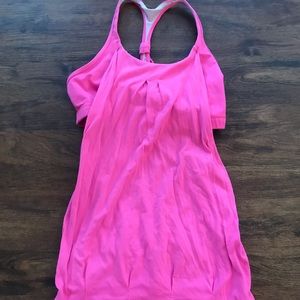 Lulu Lemon tank with built in bra and open back